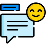 Chat icon with smiley representing fast responses from employers